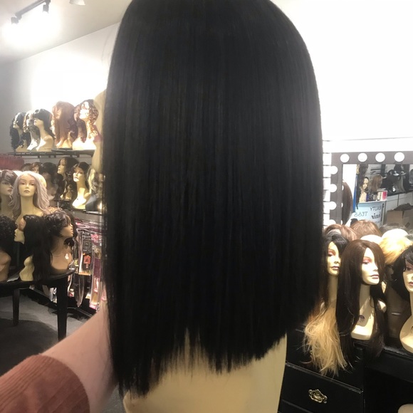Black Short blunt cut bob wig style 12-14 inch Wig main image 2
